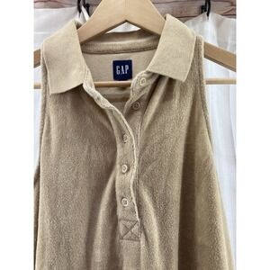 GAP Women's Towel Terry Halter Polo Dress - Camel - Size Small‎